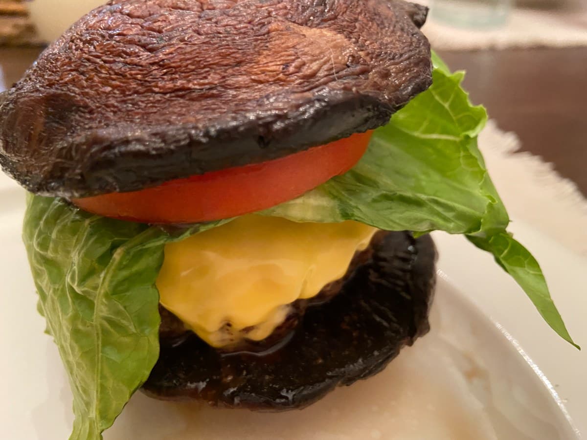 Cheddar Stuffed Burgers w/Oven Roasted Fries