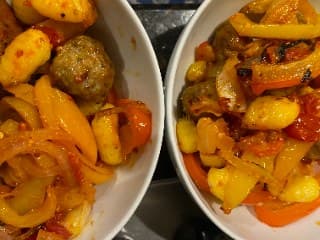 Crispy Gnocchi w/Sausage & Peppers